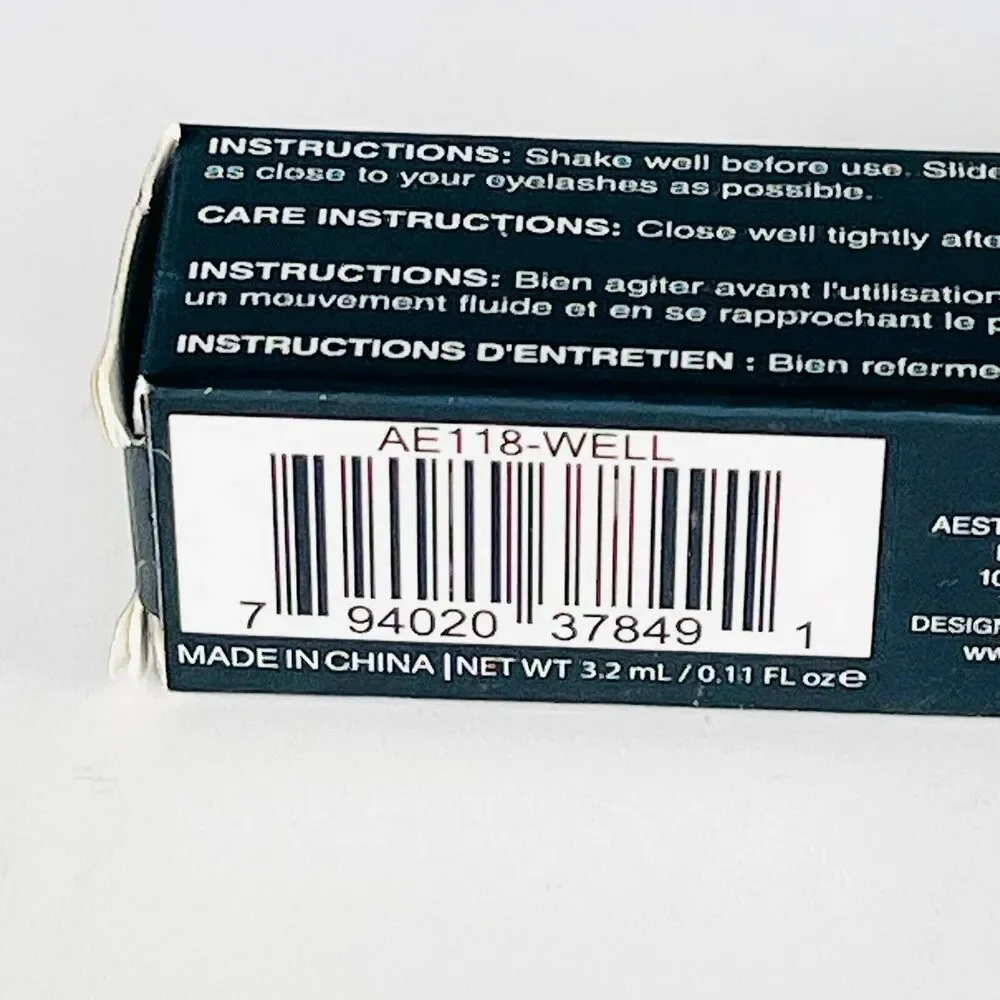 Aesthetica Felt Tip Liquid Eyeliner Pen Smudge Proof Jet Black .11oz 3.2ml NIB